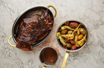 Braised lamb with seasonal vegetables