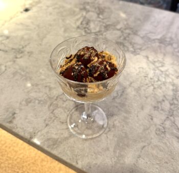 Hazelnut tiramisu layered with chocolate